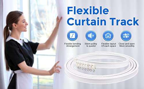 Z-COLOR Flexible Bendable Ceiling Curtain Track, Curved Ceiling Track for Curtains, Room Divider Ceiling Track Rail System 16.5 FT / 5 Meters - Image 5