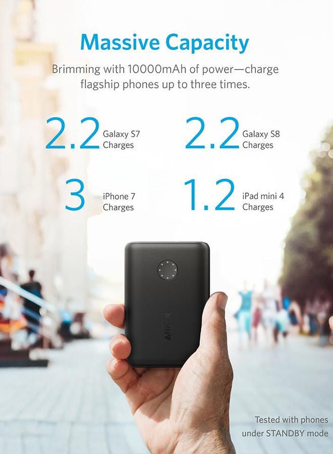 PowerCore II 10000, Ultra-Compact 10000mAh Power Bank, Portable Charger with Upgraded Poweriq 2.0 (up to 18W Output), Fast Charge for iPhone, Samsung and More (Qucik charger Devices Support)