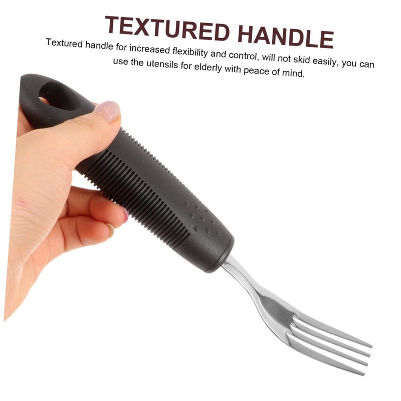 Adaptive Non Slip Cutlery Set 3Pcs Portable Utensils For Elderly Enhanced Grip - Image 5