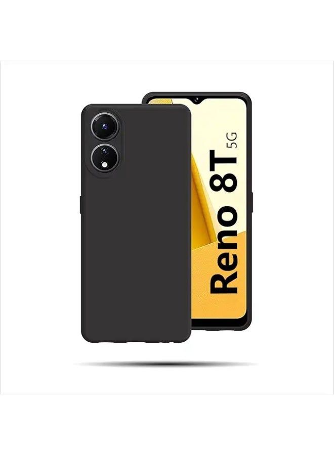 Protective Cover For  Oppo Reno 8T 5G , Slim Fit Soft Back TPU Case Flexible Silicone Cover Compatible For Oppo Reno 8T 5G - Black