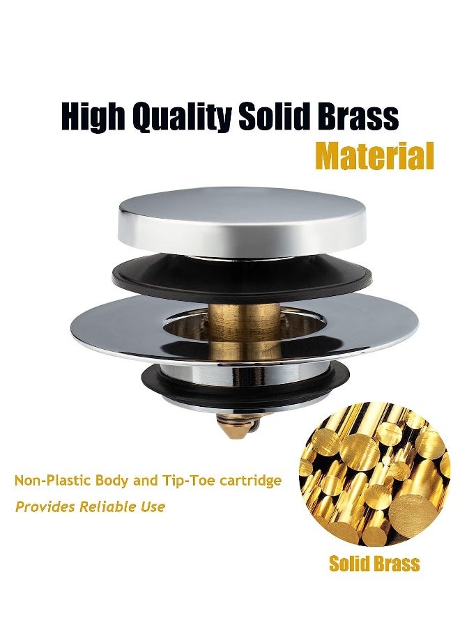 Universal Tip Toe Bath Drain Stopper and Cover, Bathtub Drain Stopper, Replaces Lift and Turn, Tip-Toe and Trip Lever drains for Tub, EZ Installation and Clearing, Easy Installation (Chrome Plated) - Image 5