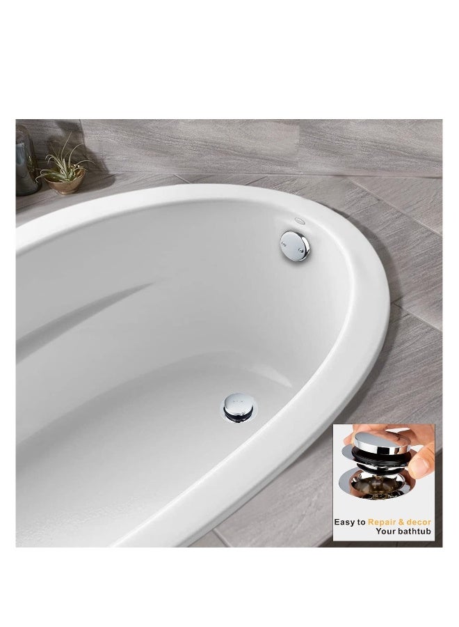 Universal Tip Toe Bath Drain Stopper and Cover, Bathtub Drain Stopper, Replaces Lift and Turn, Tip-Toe and Trip Lever drains for Tub, EZ Installation and Clearing, Easy Installation (Chrome Plated) - Image 3