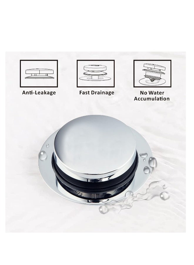 Universal Tip Toe Bath Drain Stopper and Cover, Bathtub Drain Stopper, Replaces Lift and Turn, Tip-Toe and Trip Lever drains for Tub, EZ Installation and Clearing, Easy Installation (Chrome Plated) - Image 4