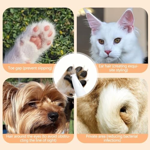 HVG TRADERS Pet MicroPrecision Trimmer, 2025 New Rechargeable Low Noise Cordless Dog Paw Trimmer with LED Light, Multifunctional Pet Hair Clippers for Paws Eyes Ears Face Rump - Image 5