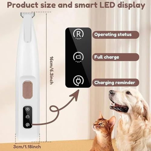 HVG TRADERS Pet MicroPrecision Trimmer, 2025 New Rechargeable Low Noise Cordless Dog Paw Trimmer with LED Light, Multifunctional Pet Hair Clippers for Paws Eyes Ears Face Rump - Image 4