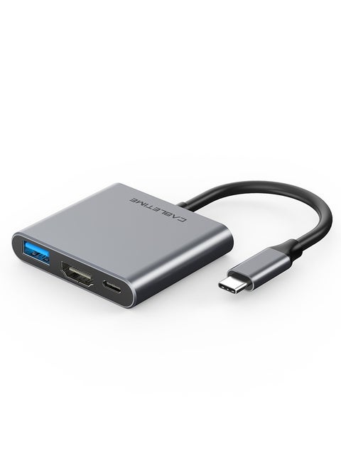 CABLETIME 3-IN-1 4K USB C Multiport Adapter, 4K HDMI, 100W Power Delivery, USB 3.0 Data Port, Fast Charging, 5Gbps Transfer Speed, Wide Compatability, RoHS Compliance, 2-Years Warranty