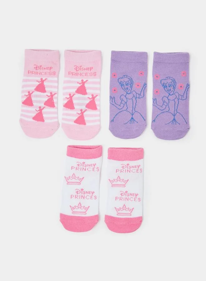 ستايلي Pack of 3 - Girls Disney Princess Socks