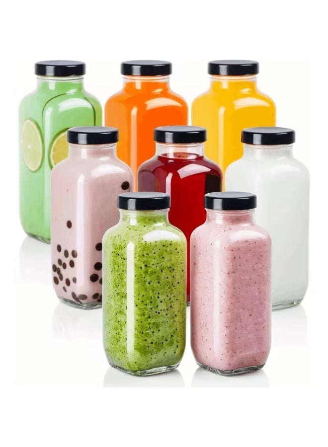 Luxoraq 12-Pack 245ML (8OZ) clear plastic JUICE BOTTLES WITH LIDS – BPA FREE reusable JUICE bottles, SMOOTHIE bottles, WATER bottles, MILK bottles, KOMBUCHA containers, LEAK PROOF drink storage TRAVEL bottles, FOOD GRADE plastic bottles - Image 4