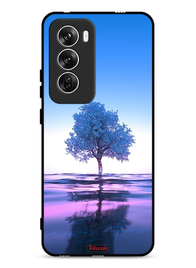 Tolwak Oppo Reno12 5G Protective Case Cover Tree Neon Body Of Water Reflection Digital Art - Image 1