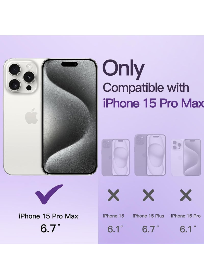Soft Clear Case for iPhone 15 Pro Max 6.7 Inches, Camera Protection Full, Compatible with MagSafe Wireless Charging, Shockproof Electroplated TPU Mobile Phone Case