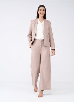 Women's Elegant Taupe Blazer - Tailored Fit, Premium Polyester Jacket for Office, Events, and Versatile Style