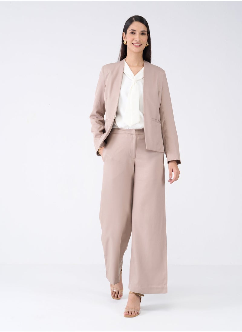 Salt Attire - Women's Elegant Taupe Blazer - Tailored Fit, Premium Polyester Jacket for Office, Events, and Versatile Style - Image 1