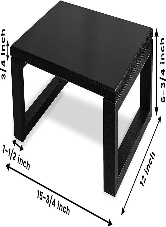 Carpentray Solid Sheesham Hardwood Step Stool for Toddler/Kids/Adult - Portable for Bedroom Bathroom (Black) - Image 2