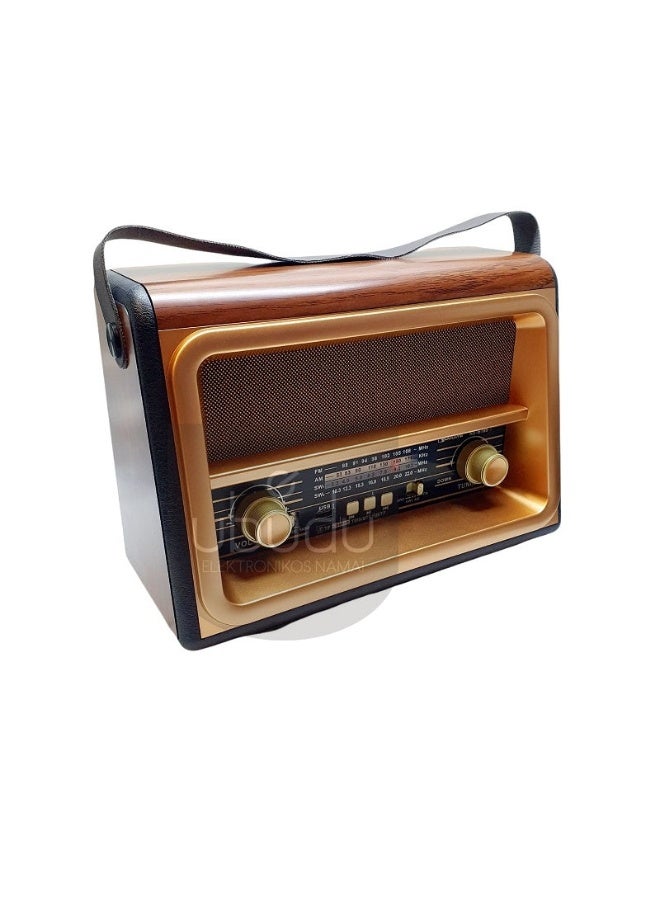 جولون GOLON RX-BT89 راديو AM Fm عتيق الطراز صوت مثالي خشبي لاسلكي BT مكبر صوت - Image 3