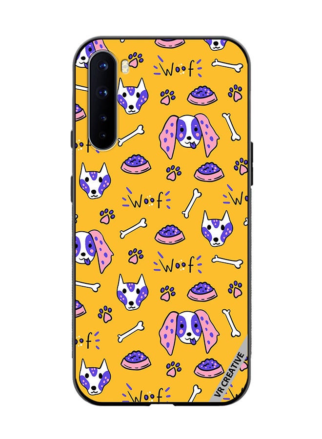 VR CREATIVE Protective Case Cover For OnePlus Nord Dogs Funny Doodle Seamless Pattern Design Multicolour - Image 1