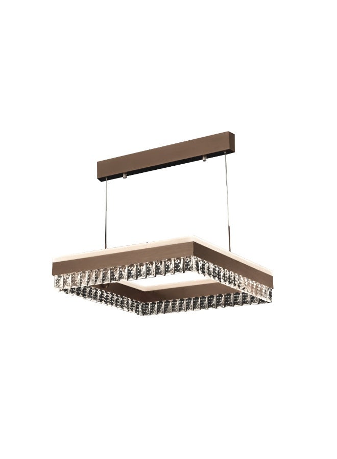 Target Crystal Light Fixtures, Square Modern Chandeliers, Crystal Ceiling Light Fixture for Bedroom, Entryway, Bathroom, Hallway, Kitchen Coffee Brown  - Image 3