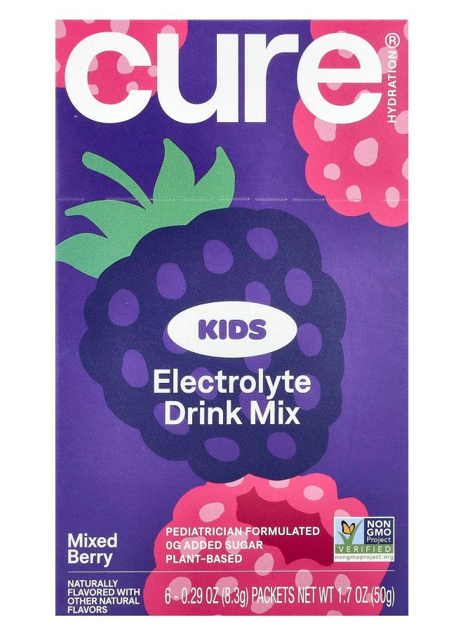 Cure Hydration Kids Electrolyte Drink Mix Mixed Berry 6 Packets 0.29 oz (8.3 g) Each  - Image 1