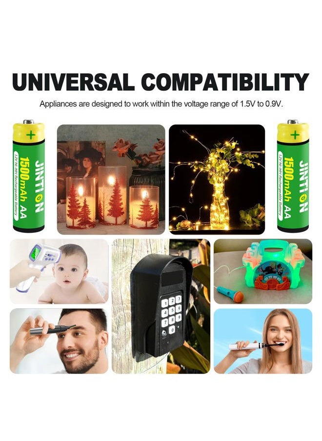 Bvcewilty AA Rechargeable Batteries, Double A Ni-MH High Capacity 1.2V 1500mAh Pre-Charged AA Solar Battery for Solar Lights String Lights Remotes Toys, 4 Pack  - Image 2