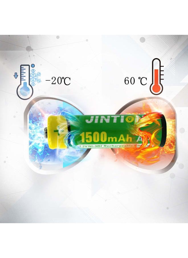 Bvcewilty - AA Rechargeable Batteries, Double A Ni-MH High Capacity 1.2V 1500mAh Pre-Charged AA Solar Battery for Solar Lights String Lights Remotes Toys, 4 Pack - Image 1