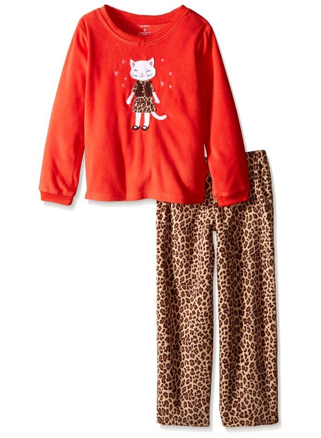 Little Girls' 2 Piece PJ Set (Toddler/Kid) - Cheetah, Cheetah, 2T