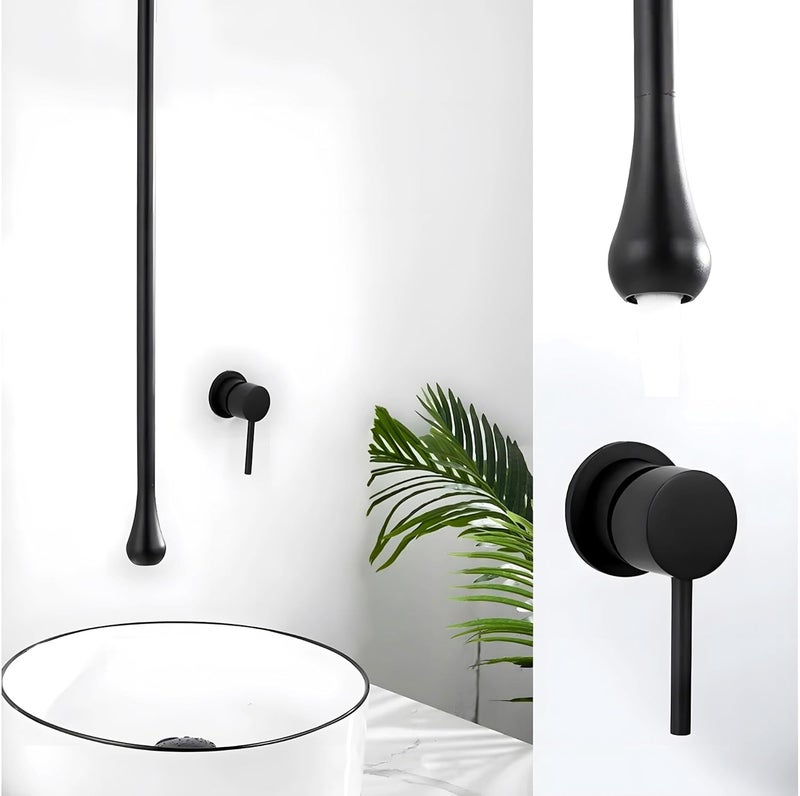24x7 eMall Ceiling Faucet Single Lever Basin Tap Mixer Soft Aerated Water Spout with Ceramic Cartridge Hot and Cold Water, Bathtub False Ceiling Tap, Matt Black 160 Cm Length Drop Down - Image 5
