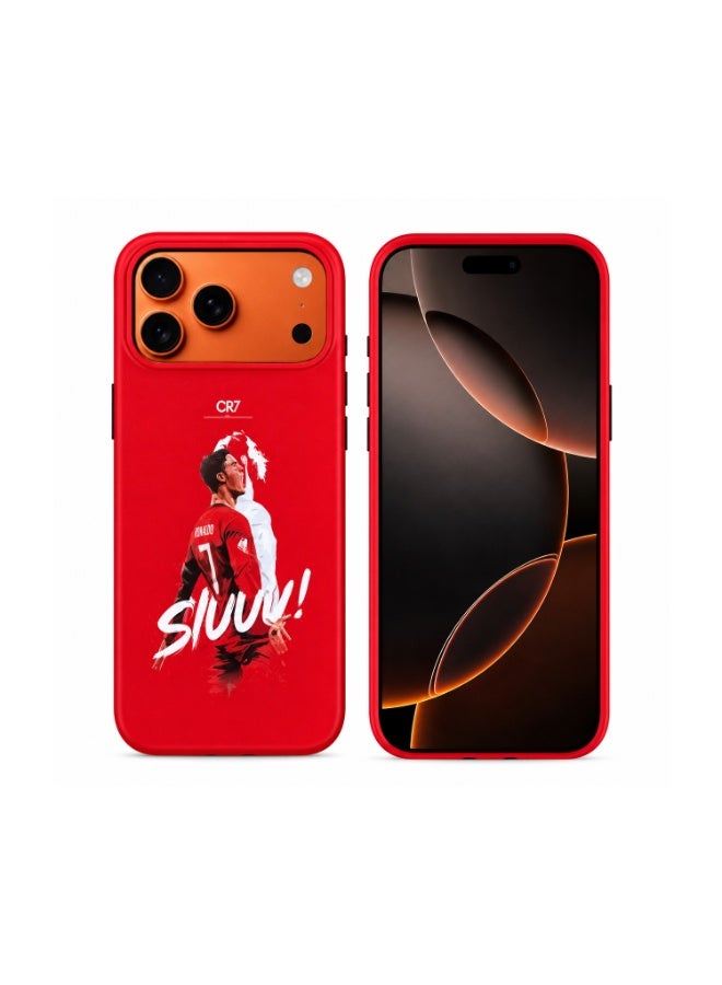 Lacoz Football Theme Cristiano Ronaldo Printed Slim Fit Anti-Scratch Back Case with Precision Cut-Outs and Comfortable Grip Shockproof Protective Cover Compatible With iPhone 13 Pro Max - Image 1