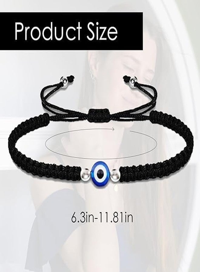 RAGHAV Evil Eye Black Rope Bracelet, Adjustable String, Pack of 2 - Image 3