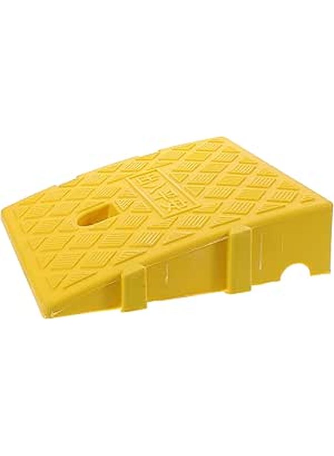 Heavy Duty Plastic Curb Ramp 25x27x7cm Yellow for Cars Motorcycles Wheelchairs - Image 1