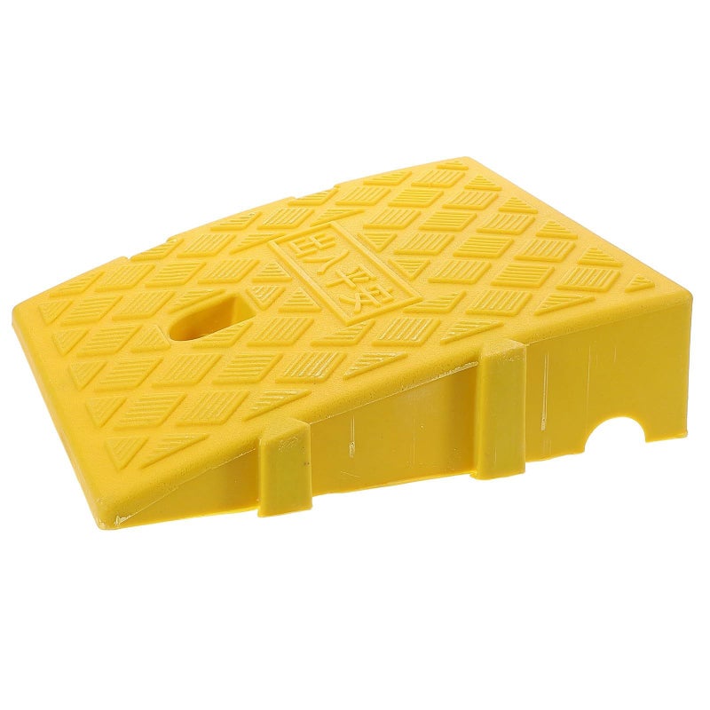 Heavy Duty Plastic Curb Ramp 25x27x7cm Yellow for Cars Motorcycles Wheelchairs - Image 2