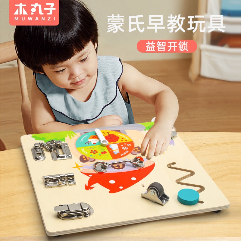 Montessori Early Education Children'S Toys Multi-Functional Busy Board Life Daily Skills Training Educational Enlightenment Unlock Toys - Image 3