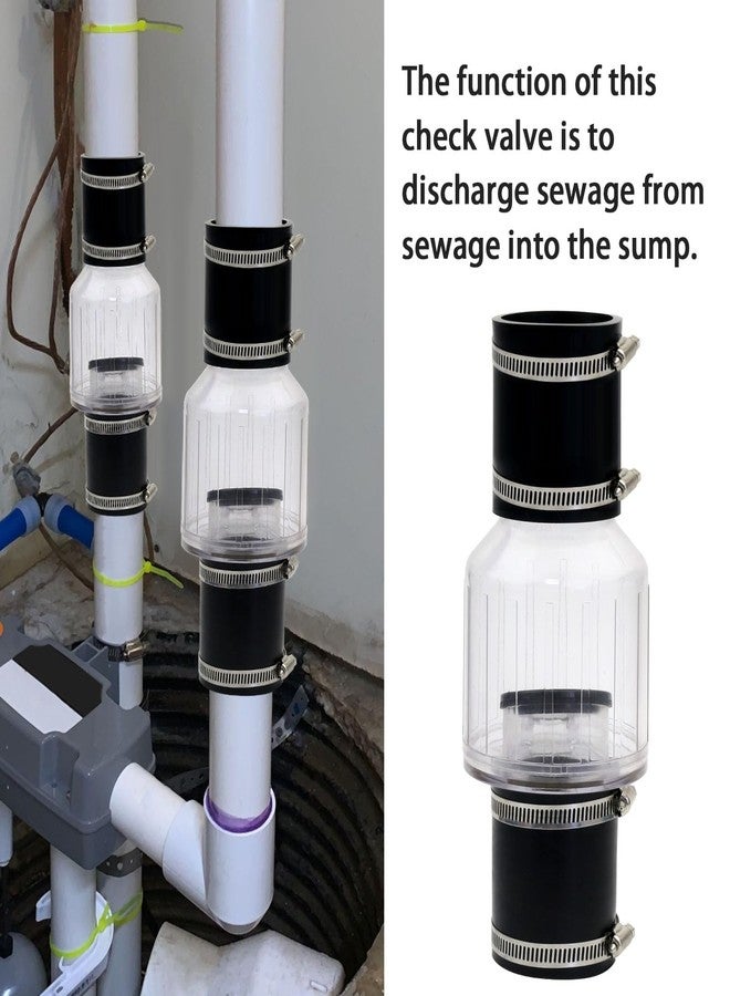 FBULWSEC 2 Inch Sump Pump Check Valve Water Pump Accessories, Steel Clamps Fit 7-1/4"Gap in, Spring-Loaded Flapper, Full-Flow and Non-Clog Design Installation - Image 4