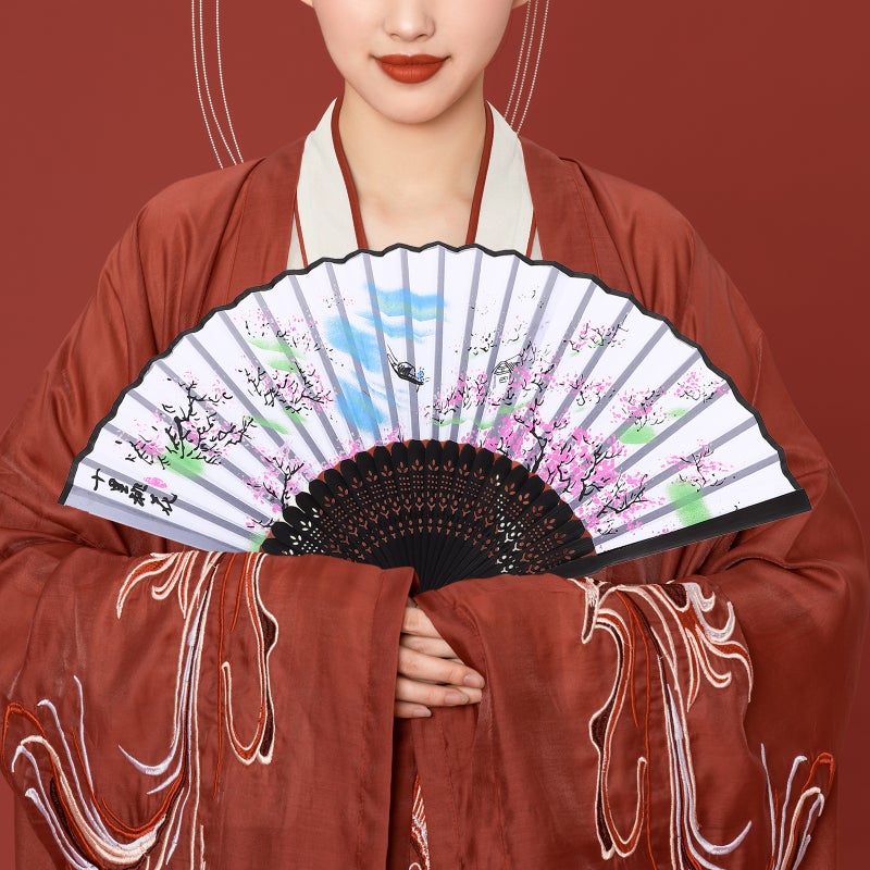 Ancient Folding Fan Handheld Mini Handheld Fan Folded Fan Decorative Folding Fan - Image 1