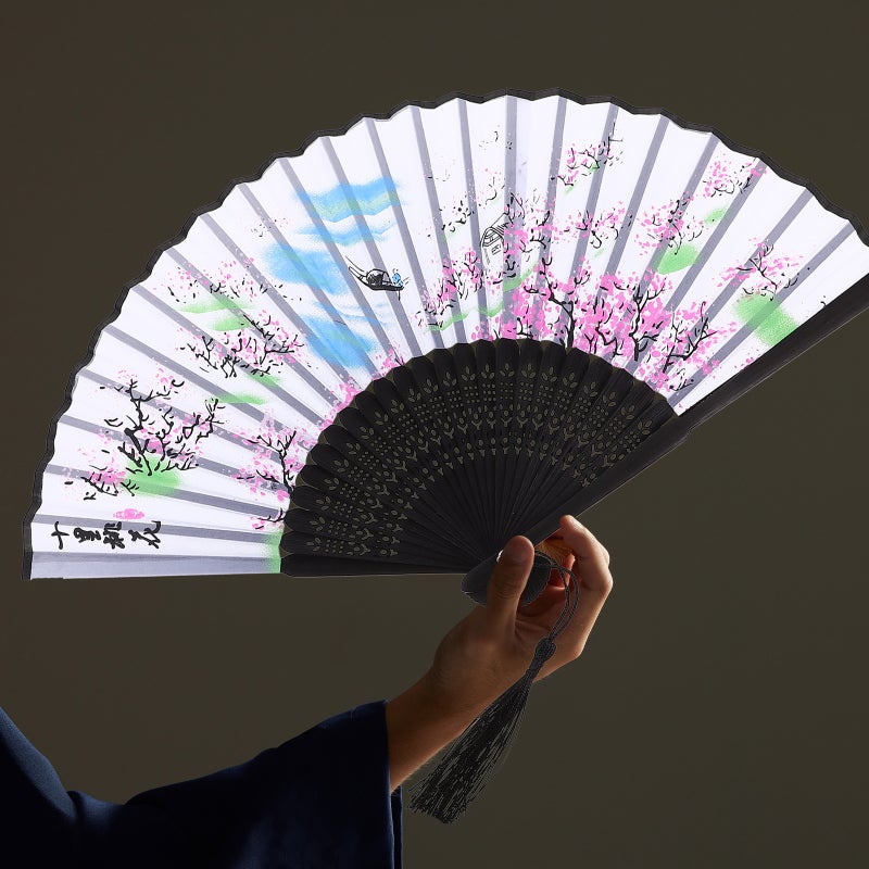 Ancient Folding Fan Handheld Mini Handheld Fan Folded Fan Decorative Folding Fan - Image 4