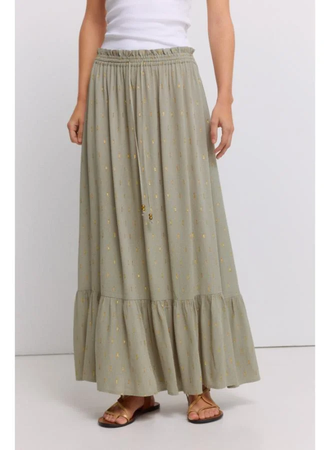 Springfield Lurex ruffle long skirt