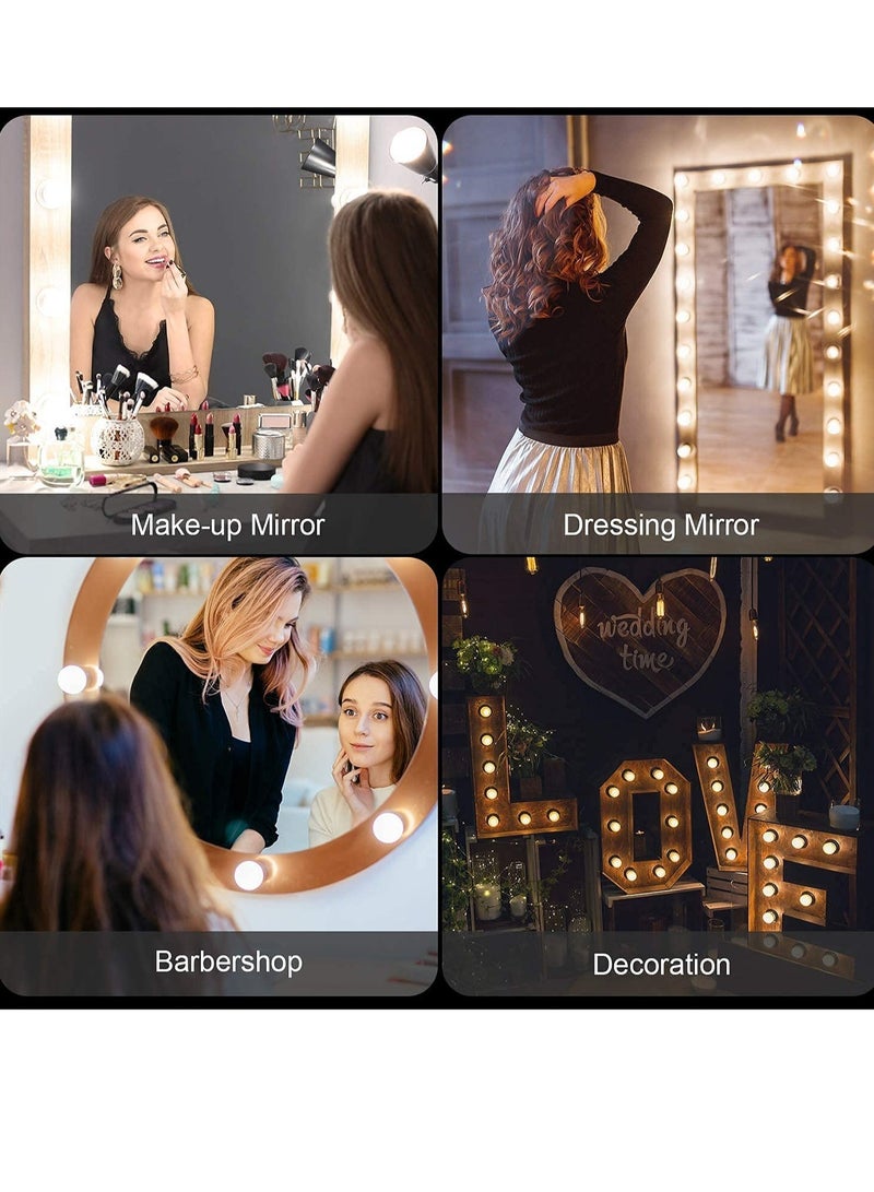 Hollywood Style LED Vanity Mirror Lights Kit, 10 Dimmable Bulbs, 3 Color Modes, White LED Makeup Vanity Lights for Mirror, Table, Bathroom - Image 3