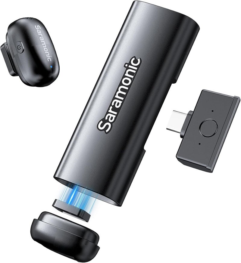 سارامونيك ميكروفون سارامونيك Air SE للهواتف الذكية، 48kHz/24Bit، ميكروفون USB-C صغير لأجهزة iPhone 15/16/17 وأندرويد، ميكروفون لافالير لاسلكي، ميكروفون مشبك لتصوير الفيديو، ��لبث المباشر، يوتيوب، المقابلات - Image 1