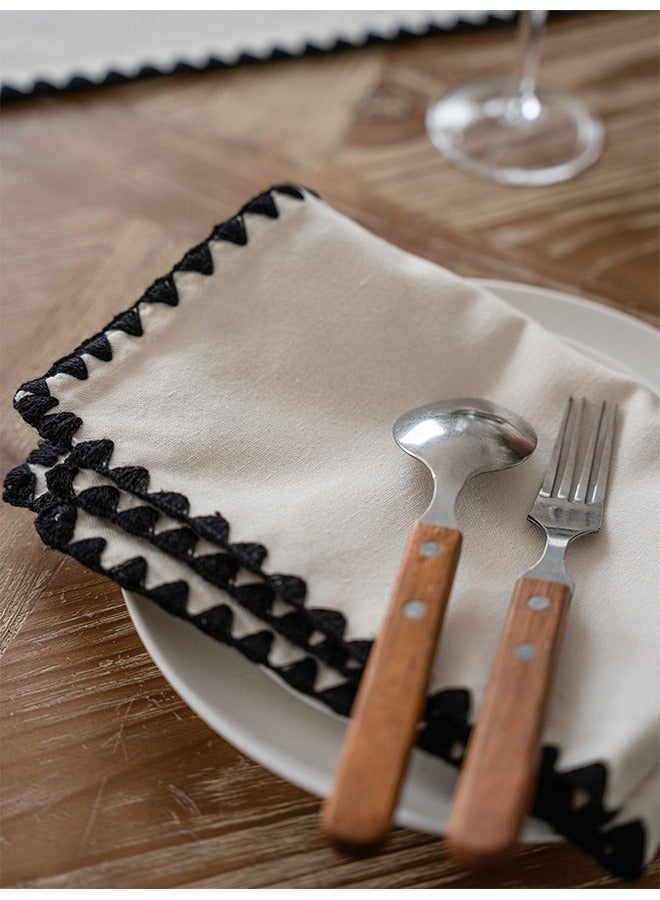 KOOKNA Cotton Square Napkins, Embroidered Cloth Napkins for Dining and Banquets, Washable Linen Napkins,Highly Absorbent and Durable Table Decor, 32x45 cm - Image 2