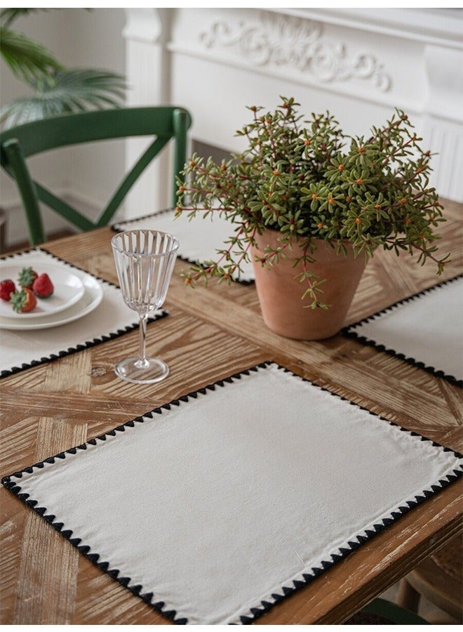 KOOKNA Cotton Square Napkins, Embroidered Cloth Napkins for Dining and Banquets, Washable Linen Napkins,Highly Absorbent and Durable Table Decor, 32x45 cm - Image 3