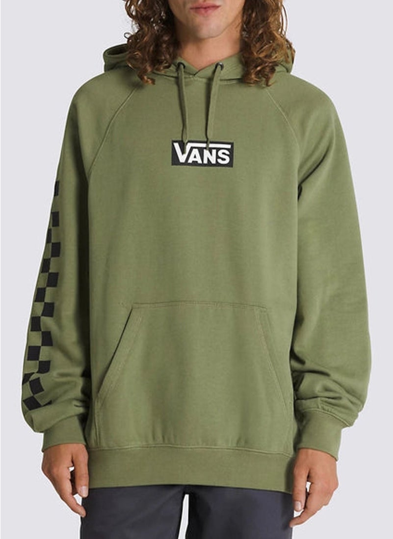 VANS Green Men's Hooded Collar Regular Fit Sweatshirt VN000HP1ZBF1- Boxed Pullover  - Image 1