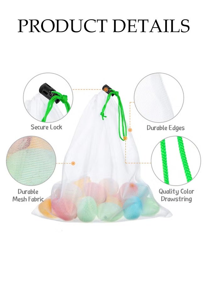 DUNISO 20 Pcs Produce Bags Mesh Pouch，Toy Storage Bags，Drawstring Washable Organization，Reusable，for School Office, Puzzles Games Storage，5 Large 8 Medium 7 Small，Multicolour - Image 4