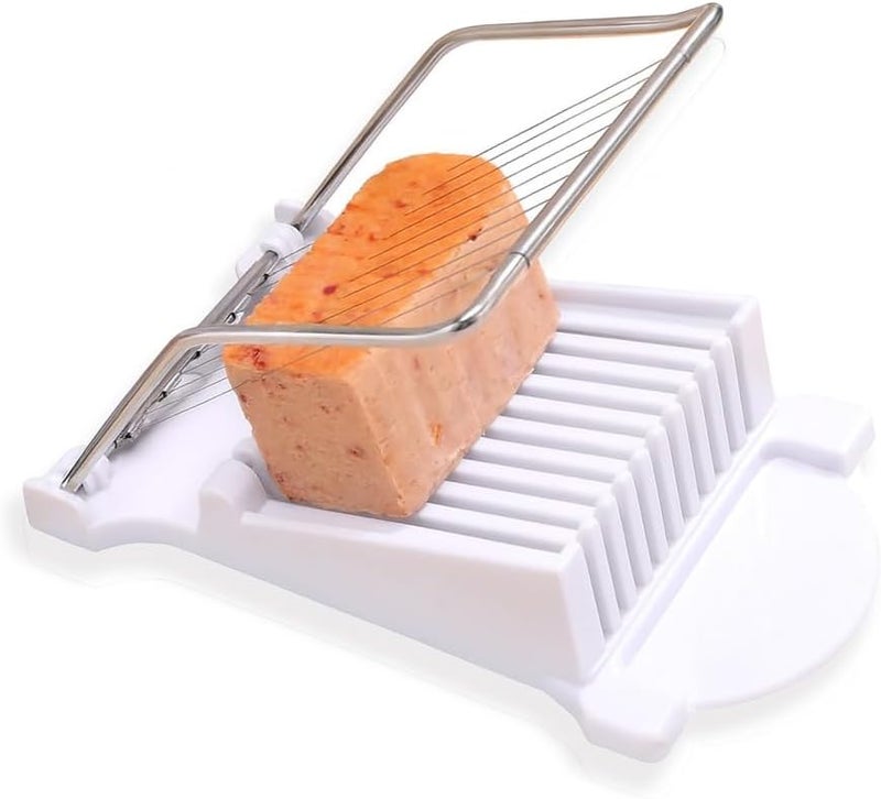 MARKQ آلة تقطيع اللحم، آلة تقطيع البيض المسلوق والفواكه والجبن الطري مع 10 أسلاك من الفولاذ المقاوم للصدأ، آلة تقطيع البيض واللحم والجبن في المطبخ لتحضير السلطات والسندويشات - Image 1