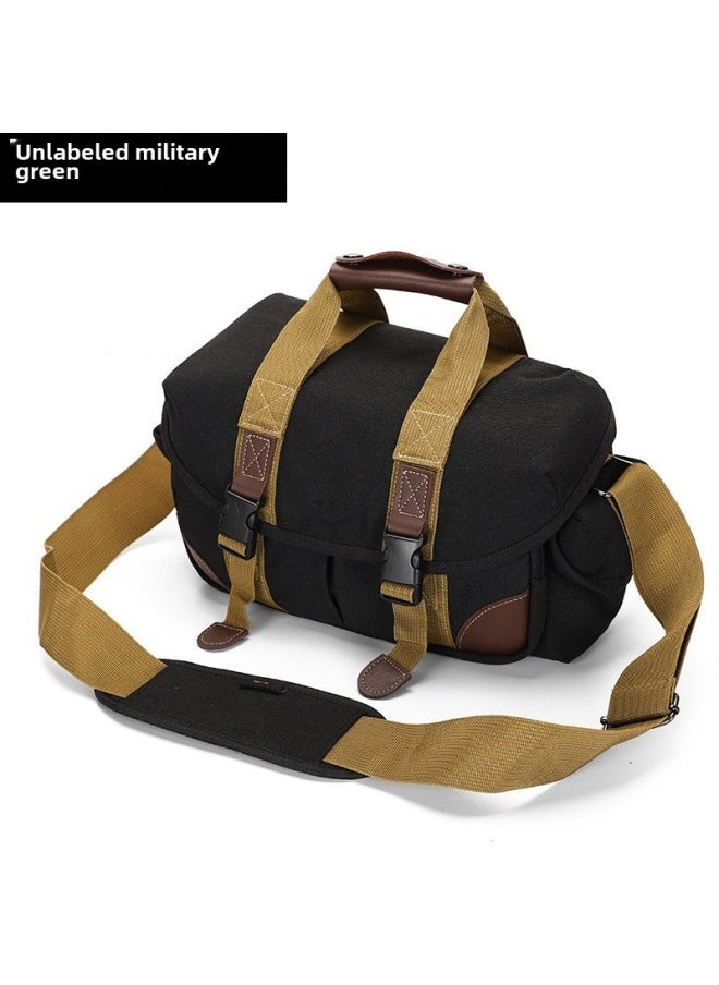 Generic Multifunctional Professional Canon SLR Camera Bag Shoulder Canvas Camera Bag D7200 Nikon SLR Set D7500-Color:Medium For Canon (Green)  - Image 1