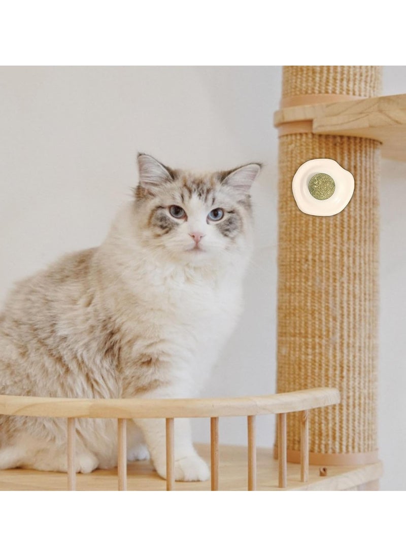 Catnip Ball Toy, Fried Egg Shape Catnip Roller Ball Wall Toys, Edible Cat Licking Toy, Cat Chew Toy, Teeth Cleaning Cat Bite Toy, Rotatable Indoor Cat Toy