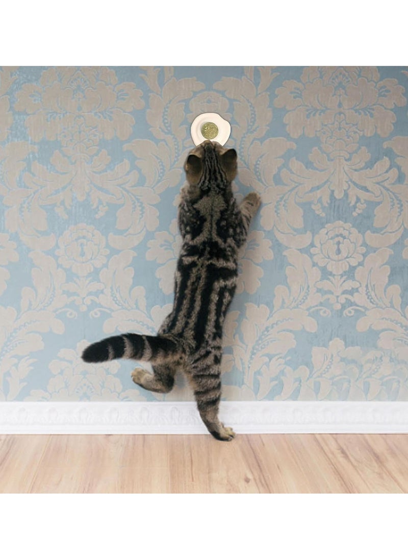 Catnip Ball Toy, Fried Egg Shape Catnip Roller Ball Wall Toys, Edible Cat Licking Toy, Cat Chew Toy, Teeth Cleaning Cat Bite Toy, Rotatable Indoor Cat Toy