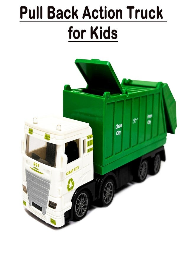 PARTEET 3 Piece Die Cast Pull Back Toy Truck Set|Fire Brigade, Sanitation and Dumper Trucks|Friction Powered Toys Vehicles for Kids, Birthday Return Gifts for Kids 3 Year and Above(Multi-Colors) - Image 2