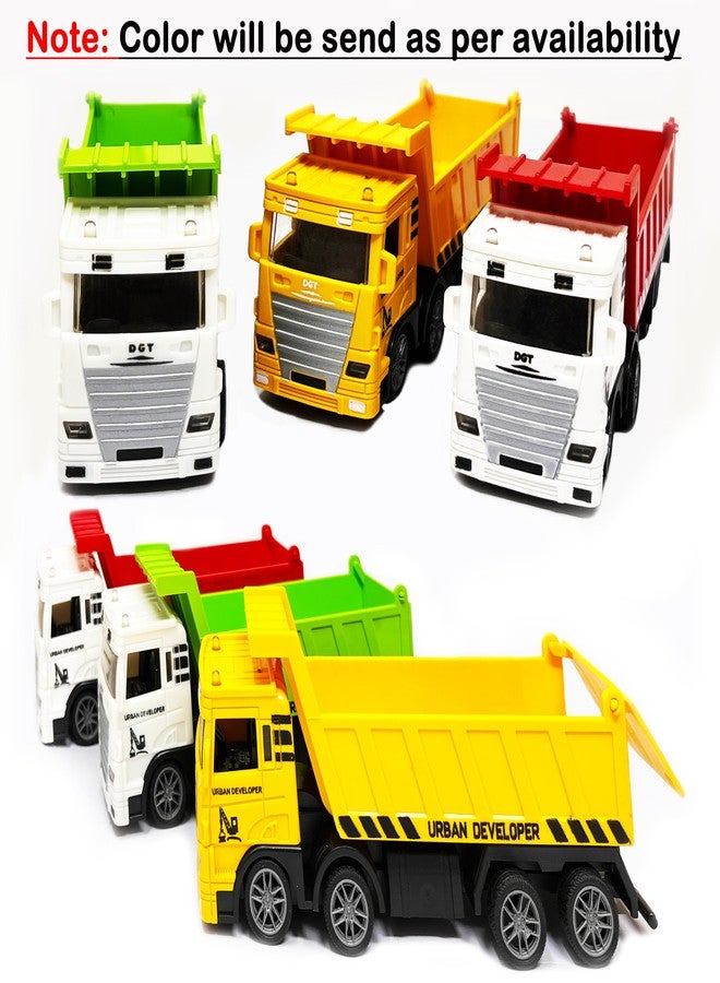 PARTEET 3 Piece Die Cast Pull Back Toy Truck Set|Fire Brigade, Sanitation and Dumper Trucks|Friction Powered Toys Vehicles for Kids, Birthday Return Gifts for Kids 3 Year and Above(Multi-Colors) - Image 5