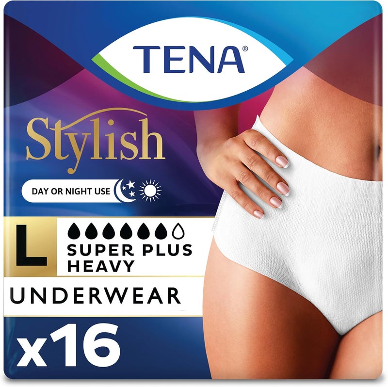 Tena Incontinence Underwear for Women Super Plus Absorbency Large 16 Count - Image 1