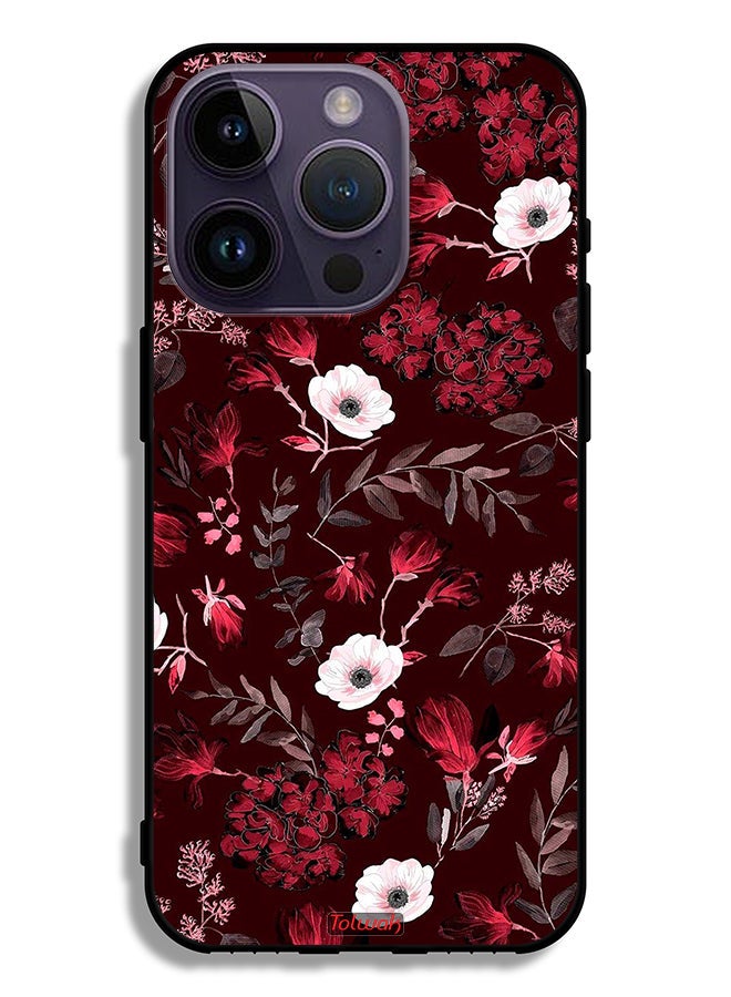 Tolwak Apple iPhone 14 Pro Protective Case Small Flowers And Tropical Leaves - Image 2