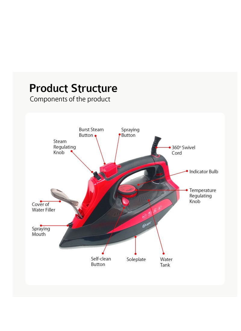 Steam Iron 3000W With 5 Powerful Functions Self Cleaning Steam And Dry Ironing Function Ceramic Soleplate 350ml Water Tank - pzsku/ZEAD9D3B38024B2819479Z/45/_/1672056024/1c13ea1c-2ff6-4b62-8515-83c2c229fcb1