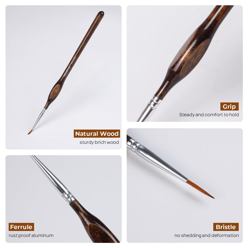 Nicpro Miniature Paint Brushes Dry Brush - 21PCS Model Paint Brush Set with Cloth Roll for Acrylic Oil Watercolor, Detail Paint Brush Drybrush for Model, Miniature Painting, Paint by Numbers, Craft - Image 4